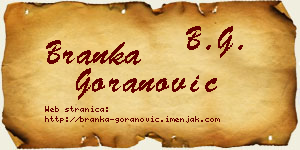 Branka Goranović vizit kartica